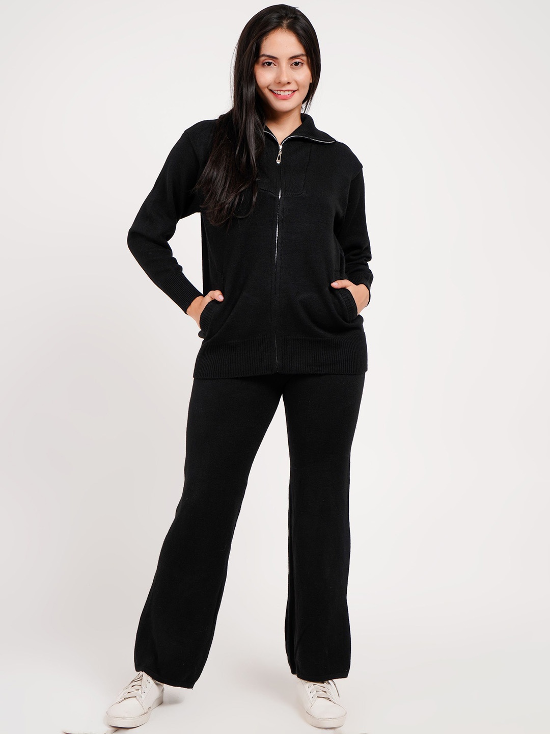 

Lugo Polo Collar Long Sleeves Sweatshirt With Trouser, Black