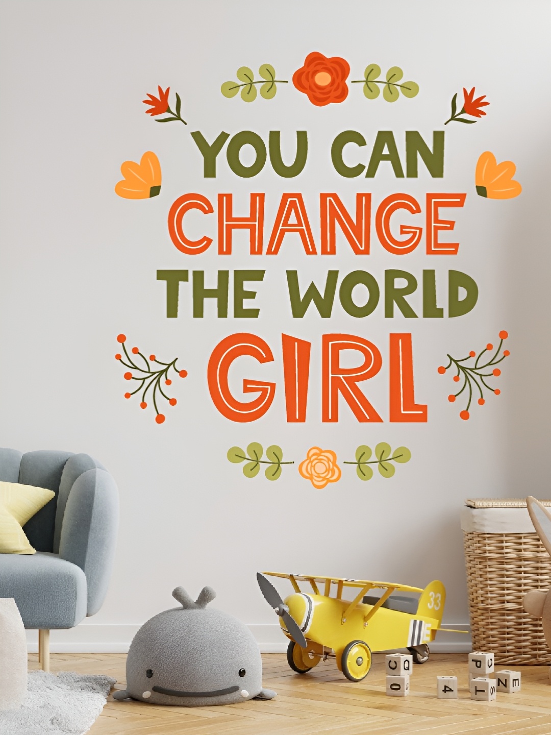 

Asian royal Green & Orange Colored Printed Anti-Oil Wall Sticker