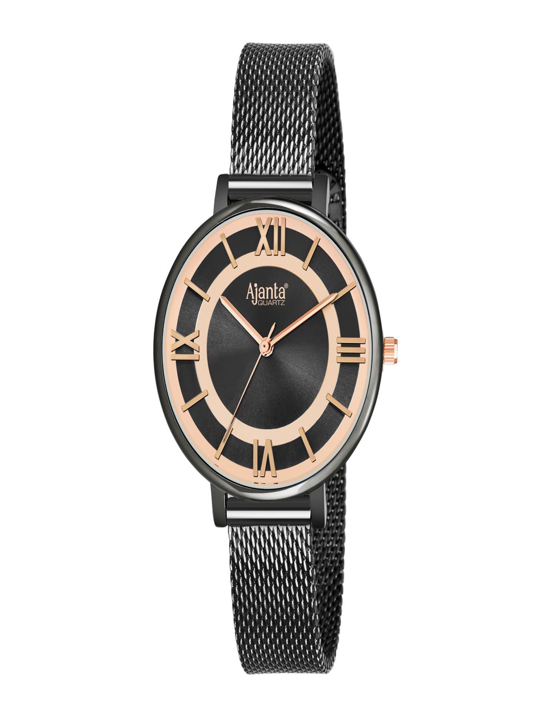 

Ajanta Quartz Women Dial & Stainless Steel Straps Analogue Watch AWC701TAL 5, Black
