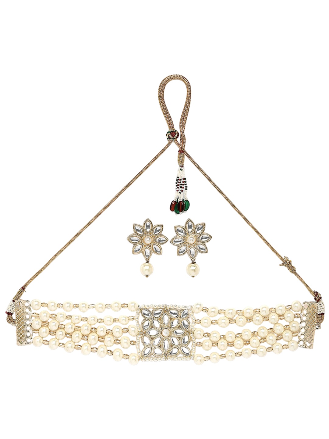

KARATCART Gold-Plated Pearls Beaded Jewellery Set