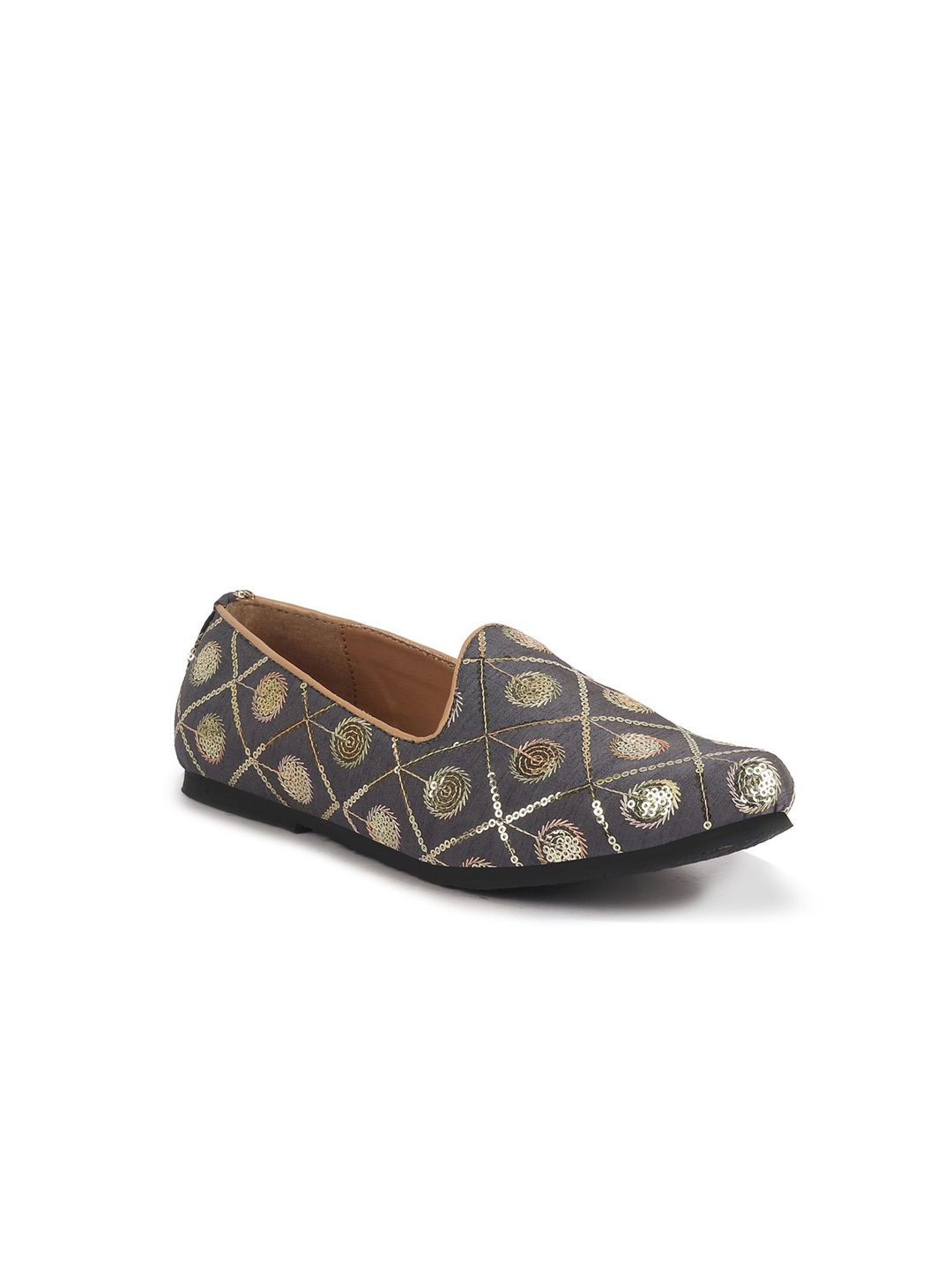 

FAUSTO Boys Sequinned Ethnic Mojaris, Grey