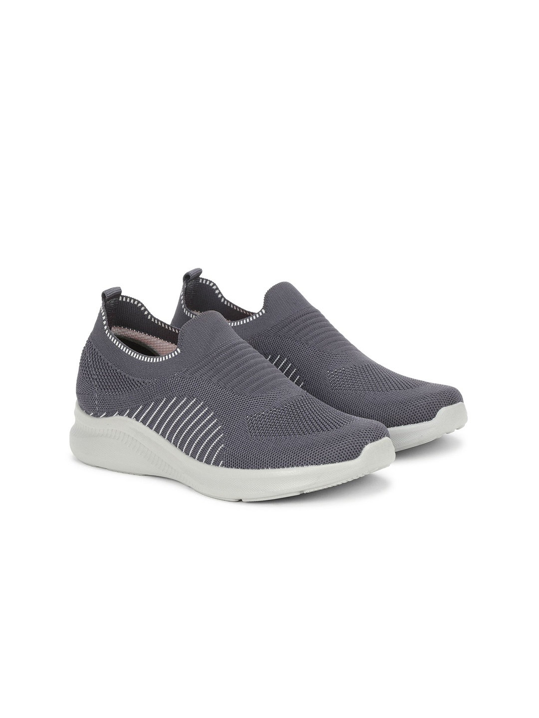 

Aqualite Women Woven Design Slip-On Sneakers, Grey