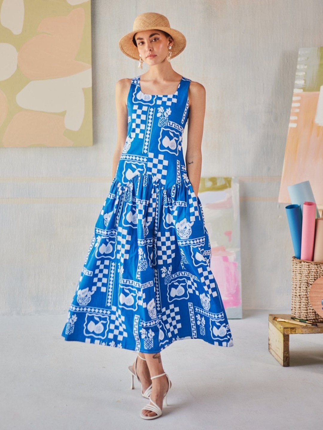 

Sage by Mala Sardinia Round Neck Dress, Blue
