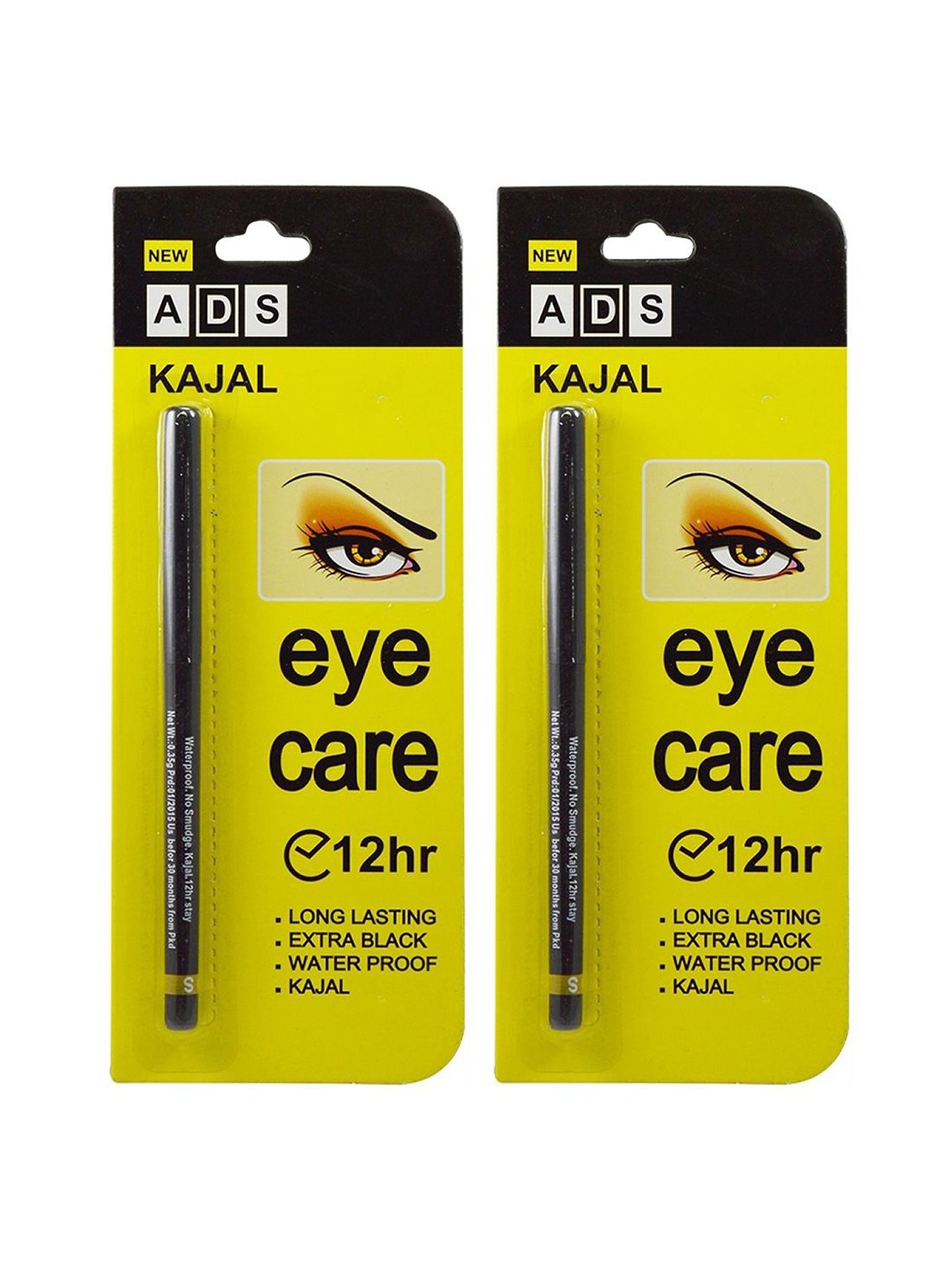 

A.D.S Set Of 2 Long Lasting Kajal - 23 gm Each- Black