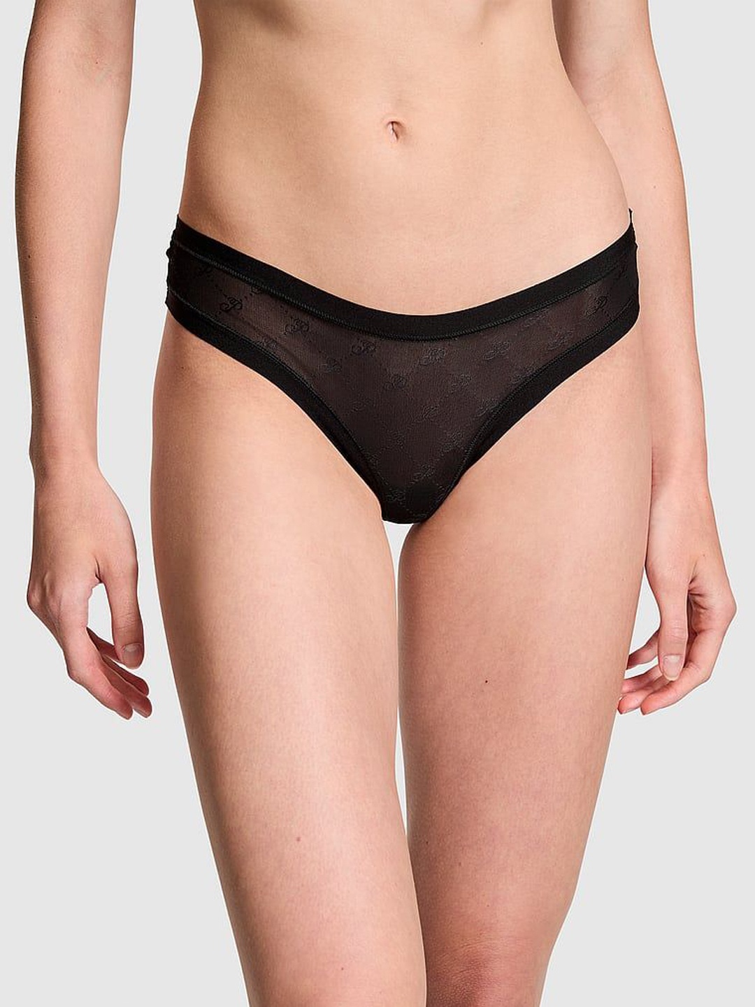 

Victoria's Secret PINK Thong Low Rise Brief 112512012ZUO, Black