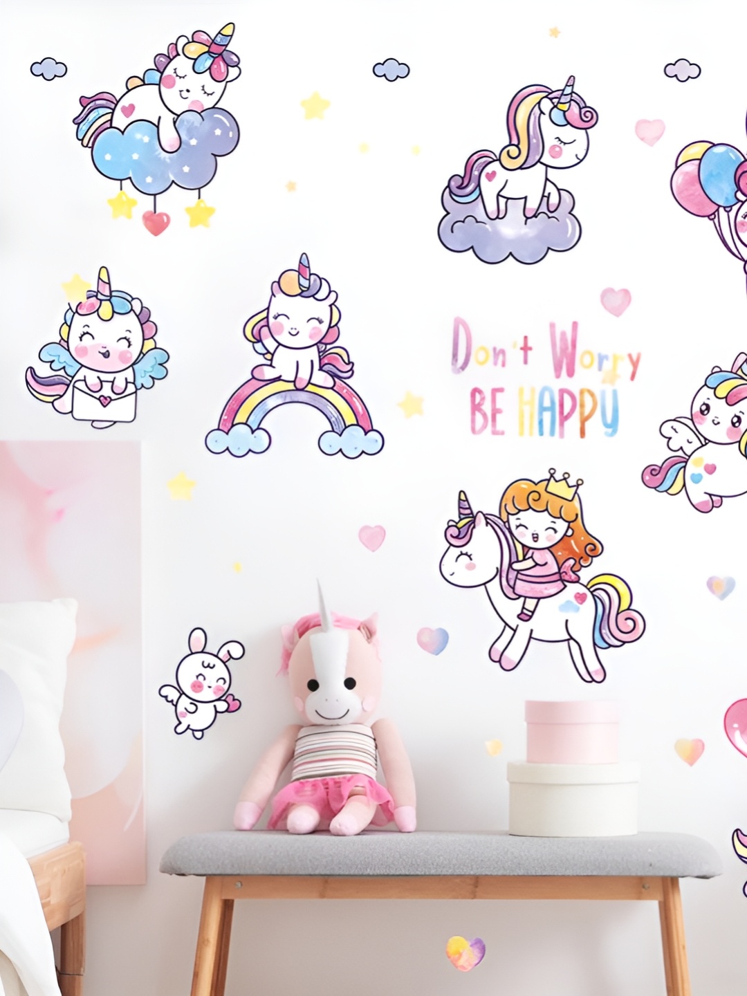 

Asian royal Pink & Blue Printed Self Adhesive Wall Sticker