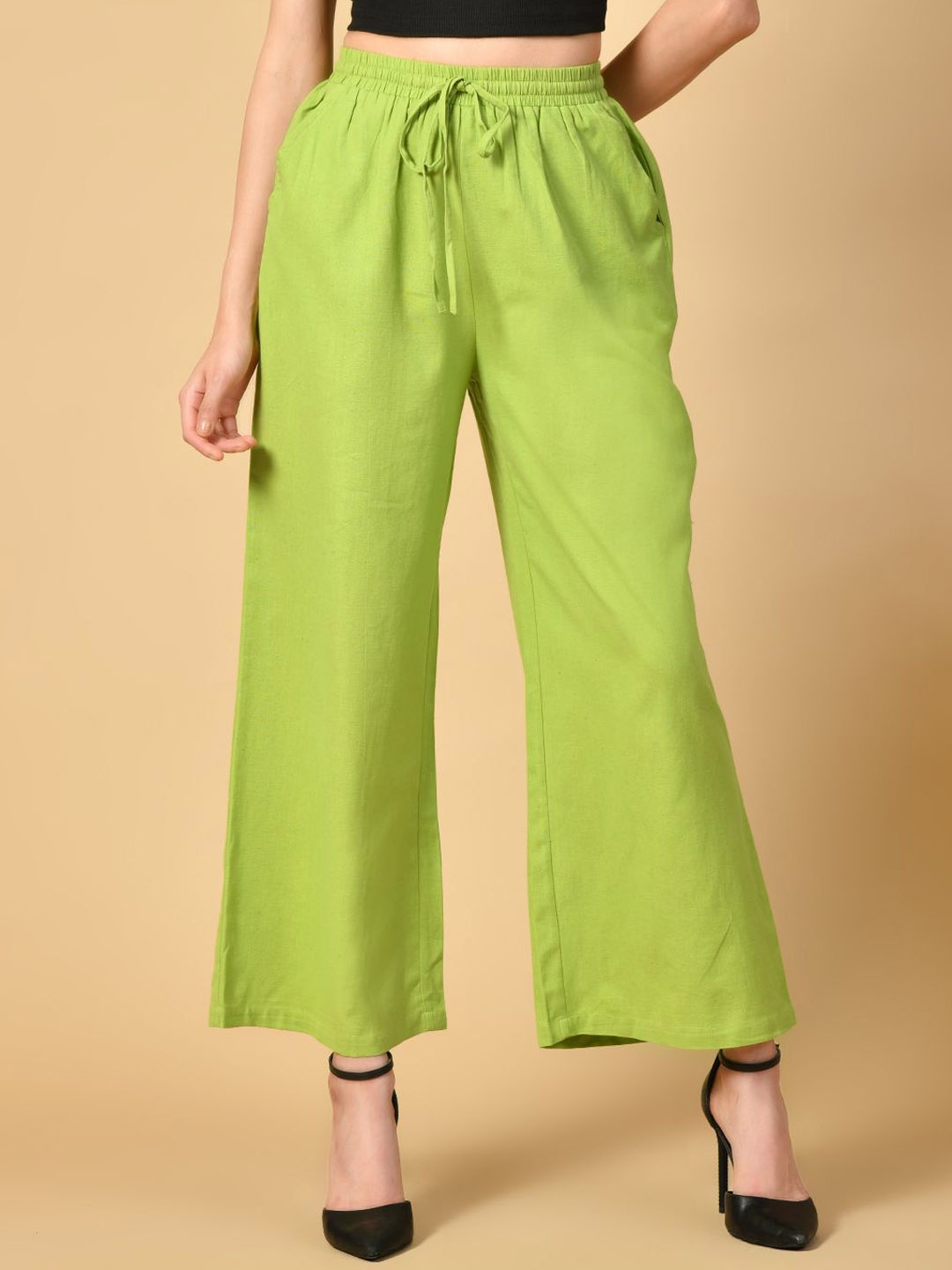 

PRETTY LOVING THING Women Pure Cotton Trouser, Green