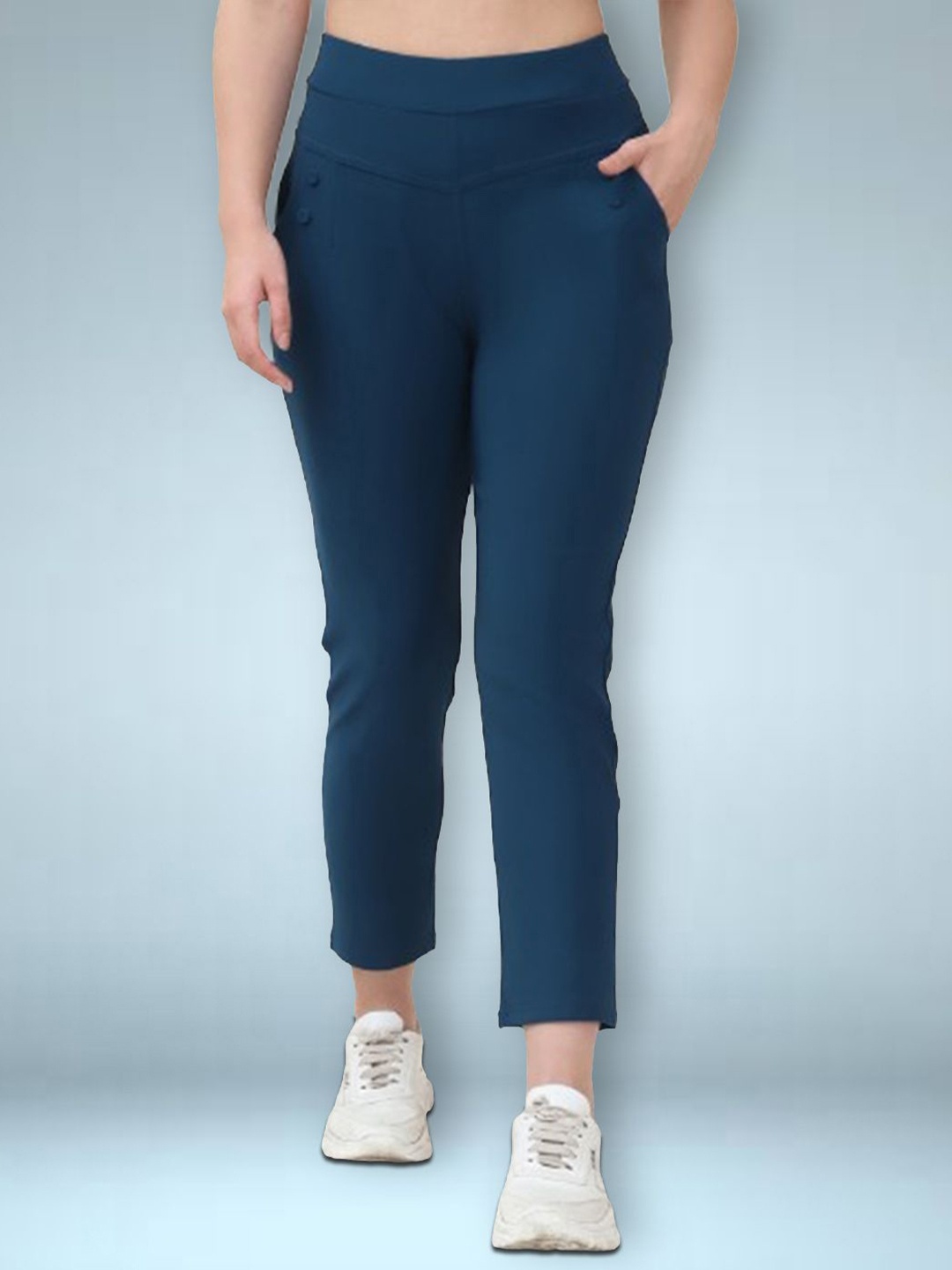 

Jinfo Women Skinny Fit Jeggings, Blue