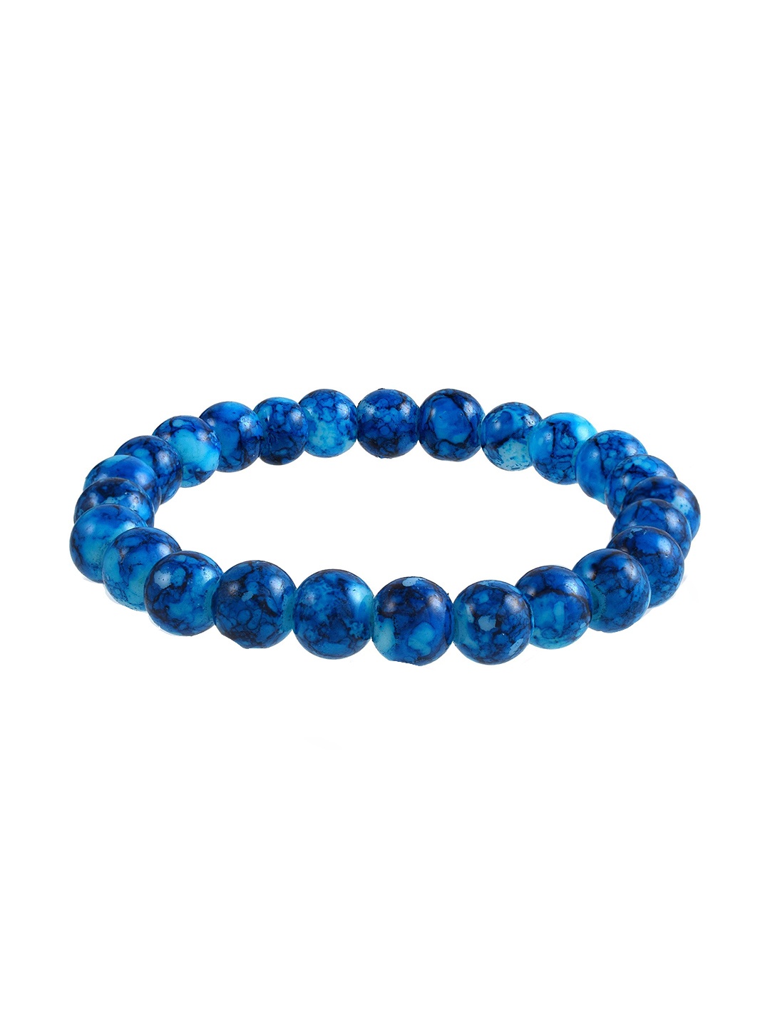

MEMOIR Rhodium-Plated Beaded Elasticated Bracelet, Blue