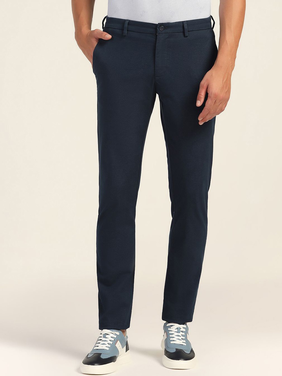 

Blackberrys Men Slim Fit Cotton Chinos Trousers, Navy blue
