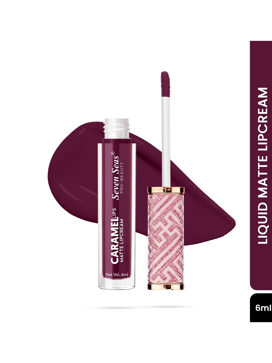 

Seven Seas Caramel Lips Liquid Matte Lip Cream 6ml - Wine 510, Purple