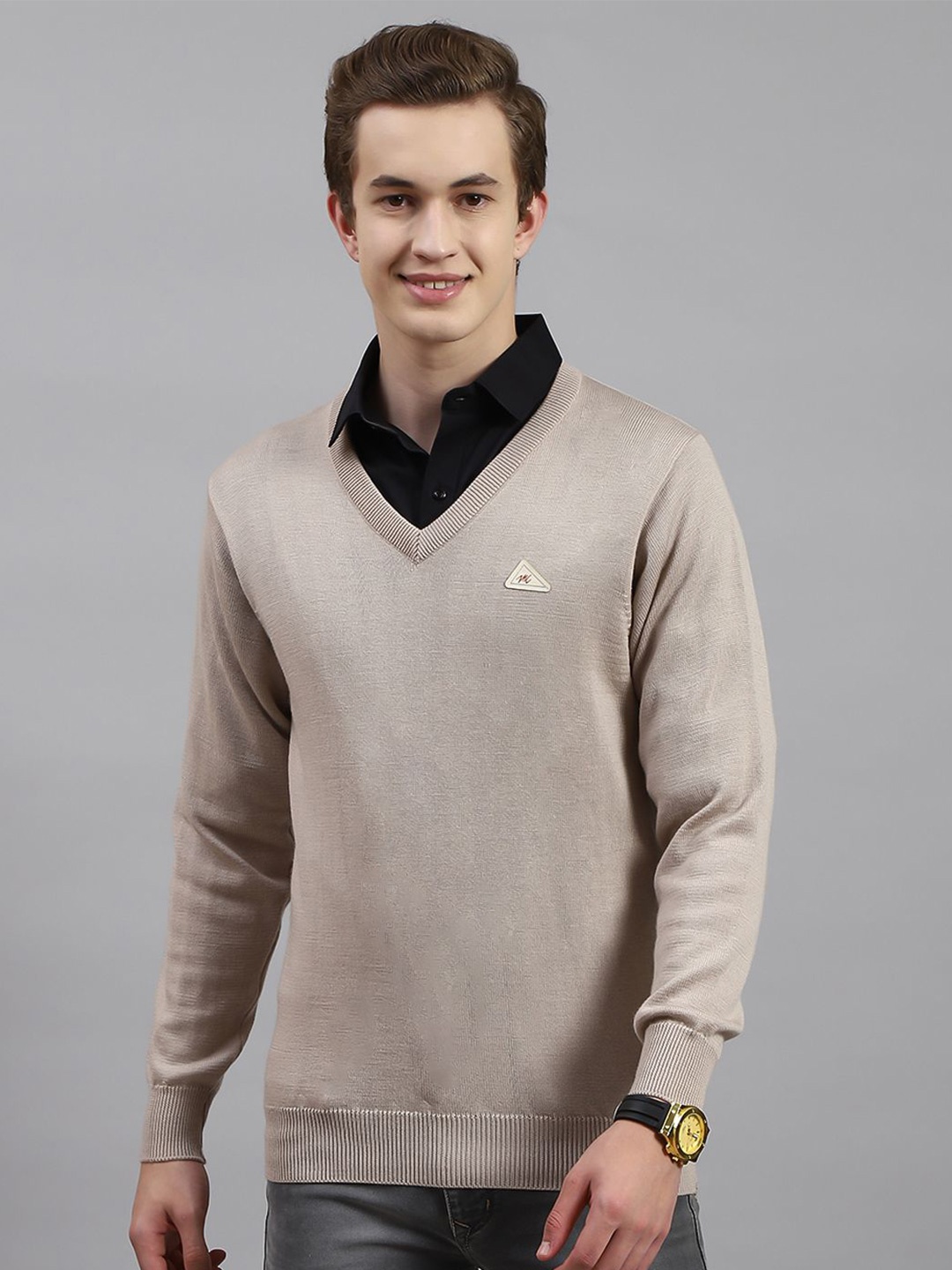

Monte Carlo Men Woollen Pullover, Beige