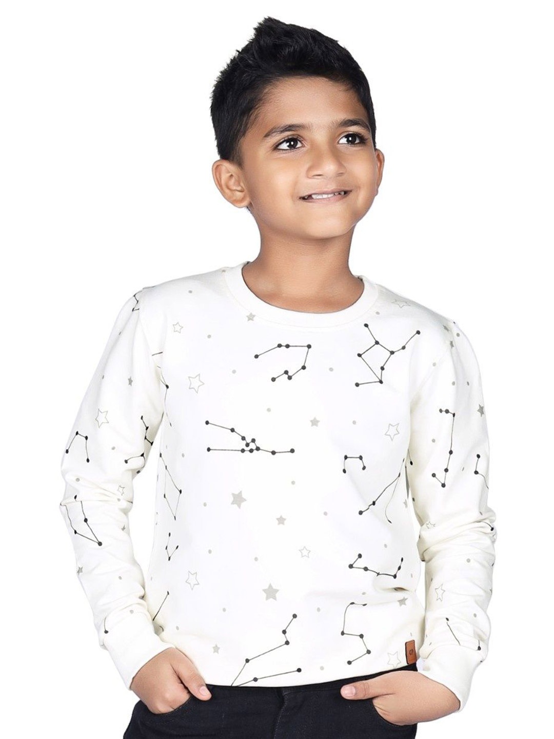 

CRAZYPENGUIN ELITE Boys Printed Sweatshirt, White