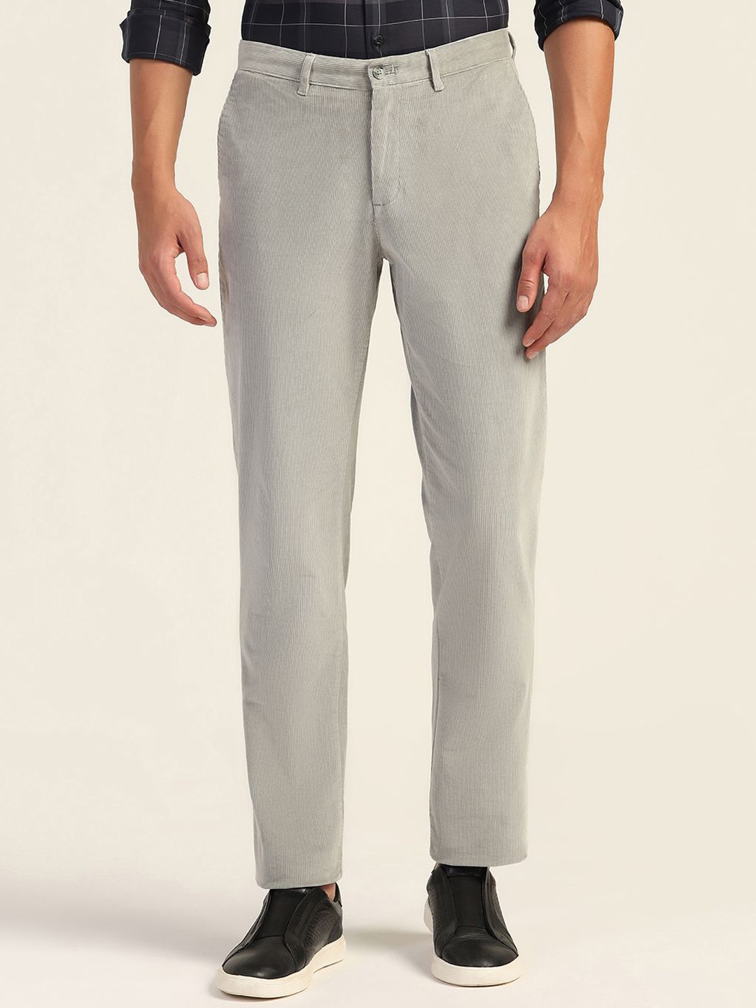 

Blackberrys Men Cotton Relaxed Chinos Trousers, Grey
