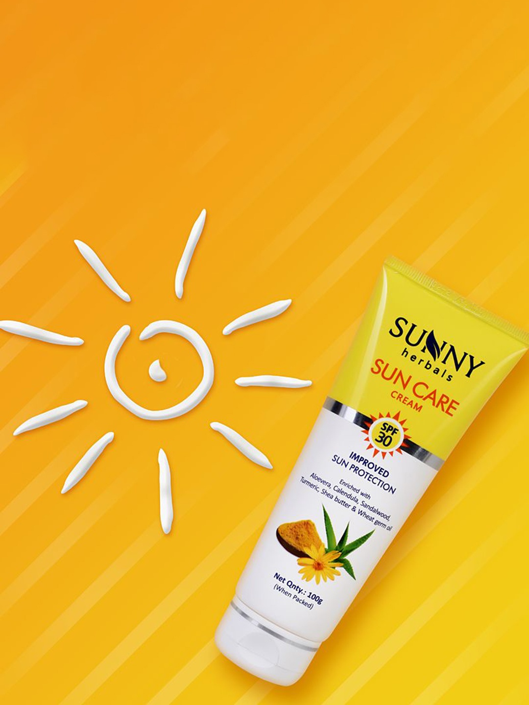 

SUNNY HERBALS Sun Care Cream With SPF 30 For Skin Protection -100g, Off white