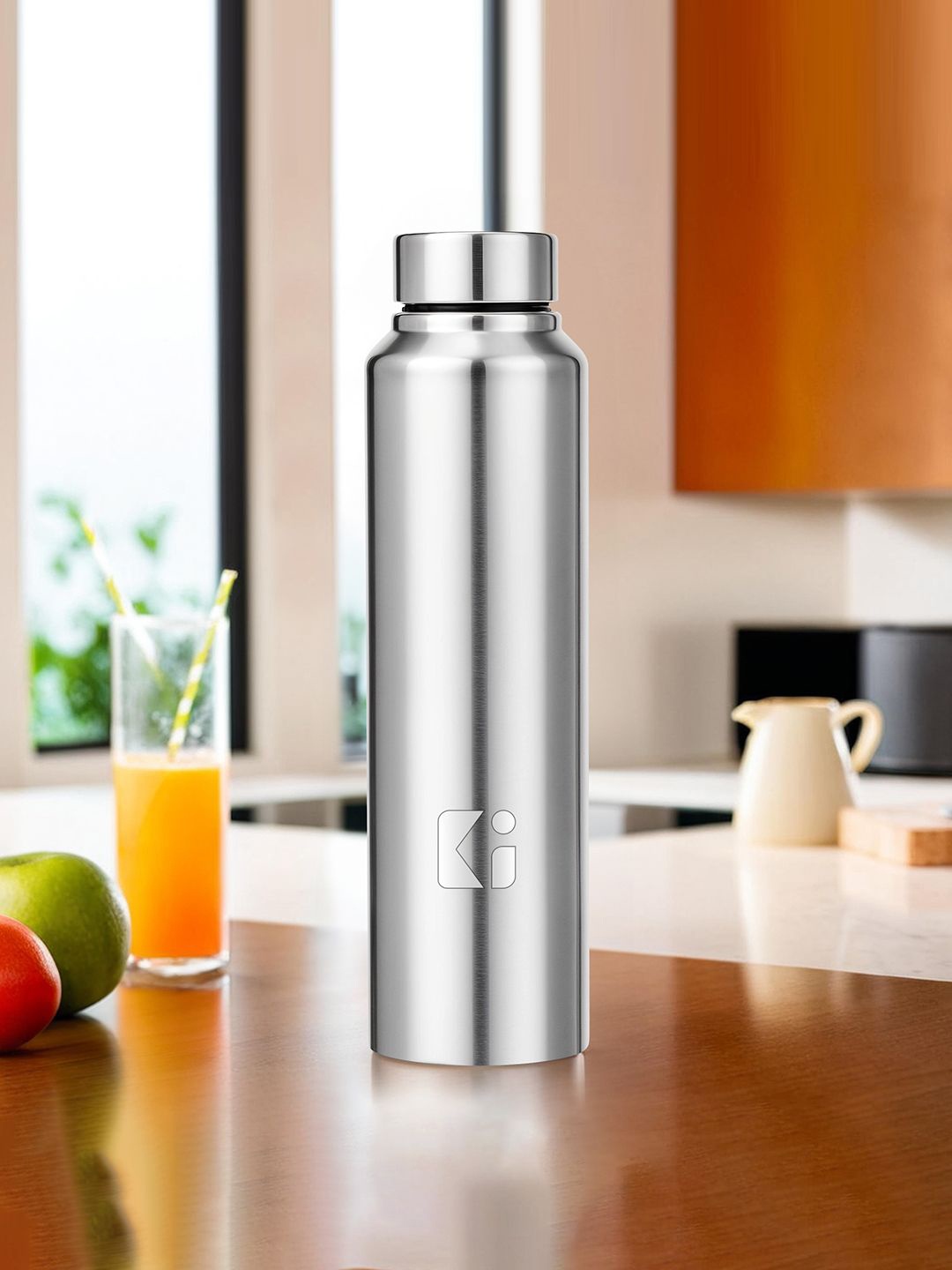 

Kuber Industries Silver-Toned Stainless Steel Water Bottle 1L