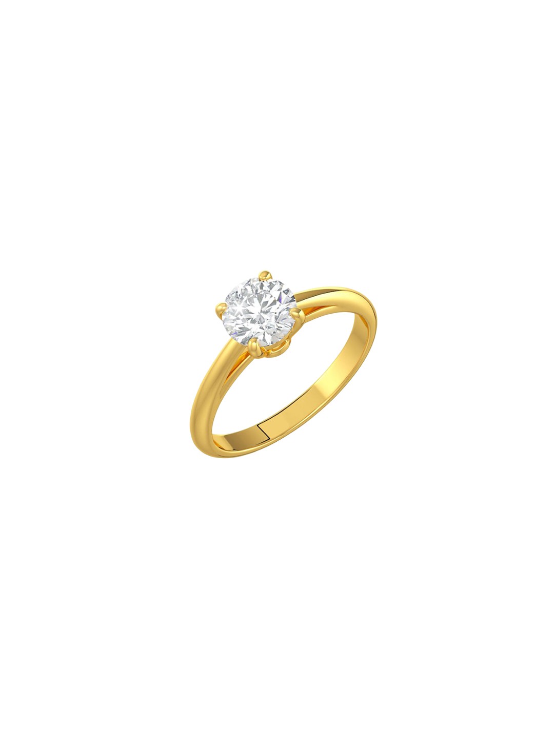 

MISS JO 925 Sterling Silver Gold Plated CZ Stone Studded Solitaire Finger Ring