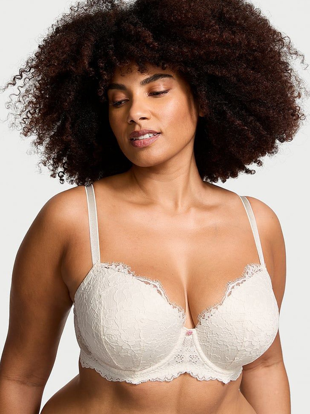 

Victoria's Secret Floral Medium Coverage Underwired Lightly Padded Bra, White