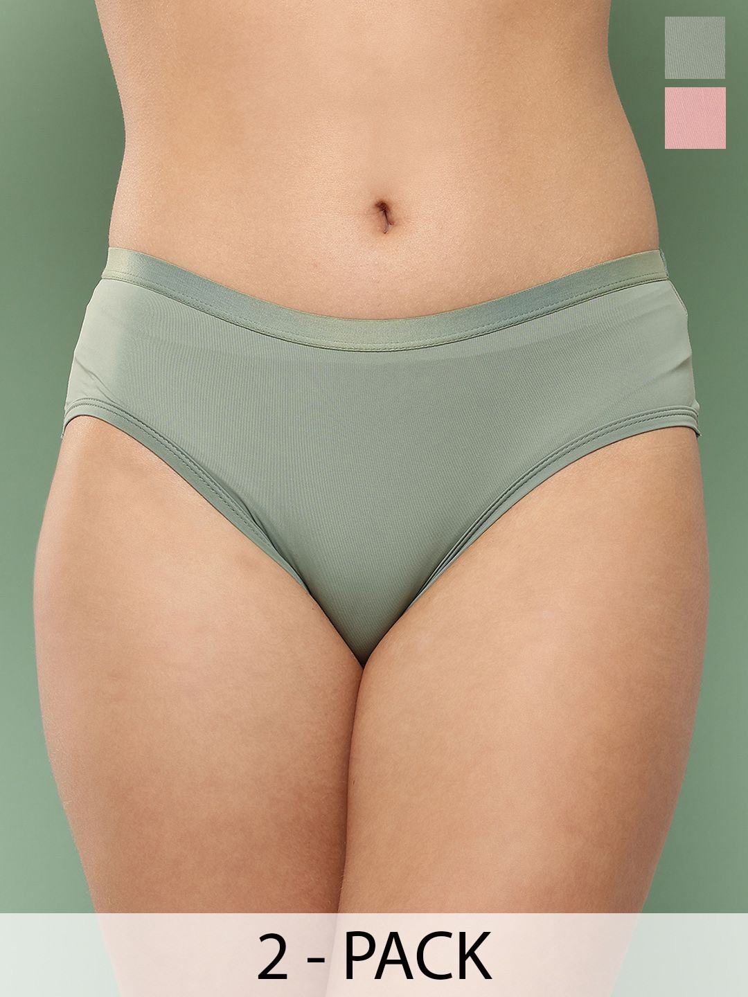

Leading Lady Women Pack Of 2 Breathable Hipster Briefs, Pink