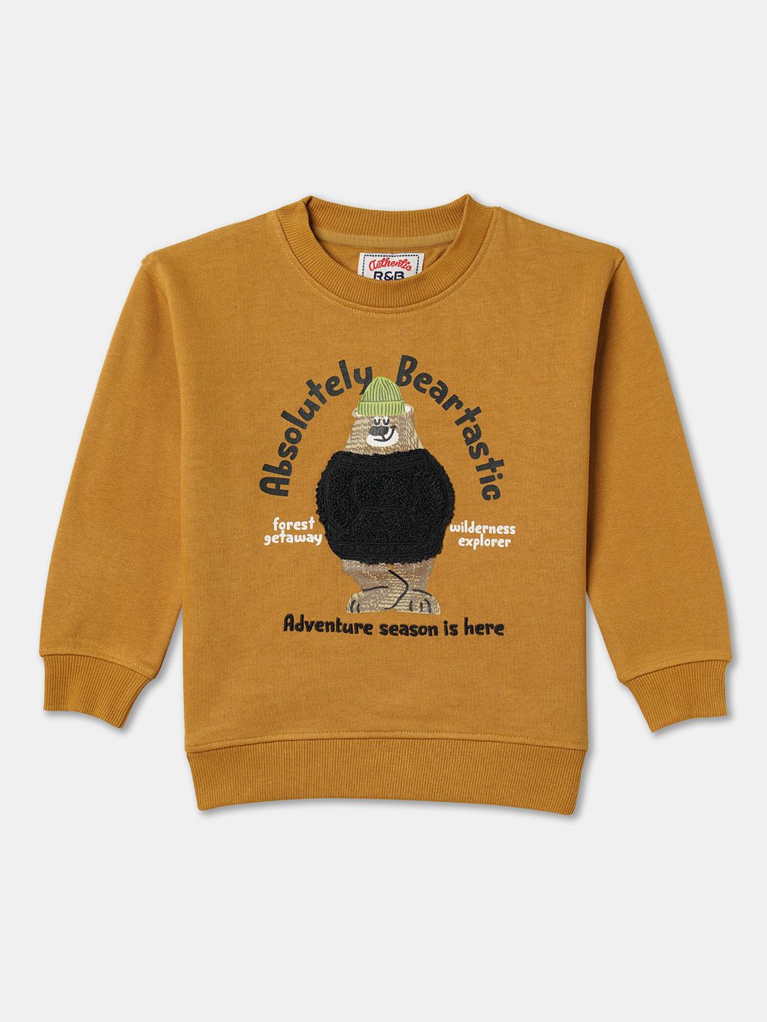 

R&B Boys Graphic Printed Long Sleeves Sweatshirt, Yellow