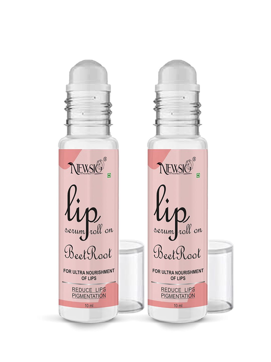 

Newsio Set of 2 Roll On Lip Serum for Ultra Nourishment 10 ml each - Beetroot, Red