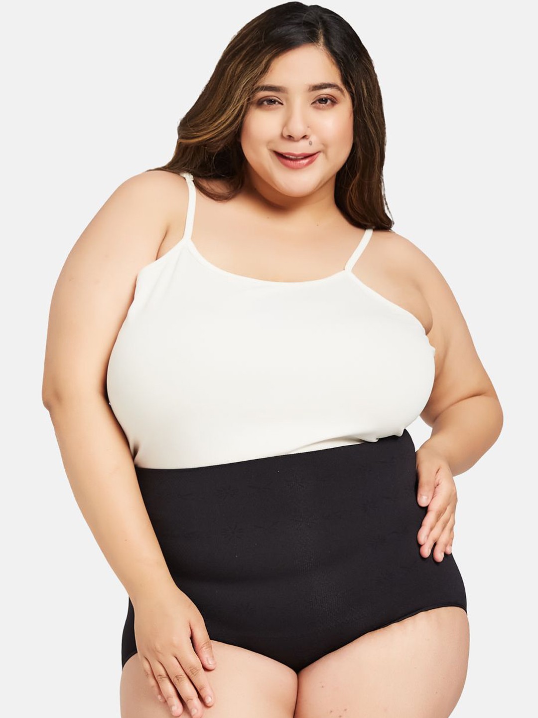 

Curves by Zero Kaata Women Plus Size Seamless High Waist Tummy Tucker Shapewear, Black