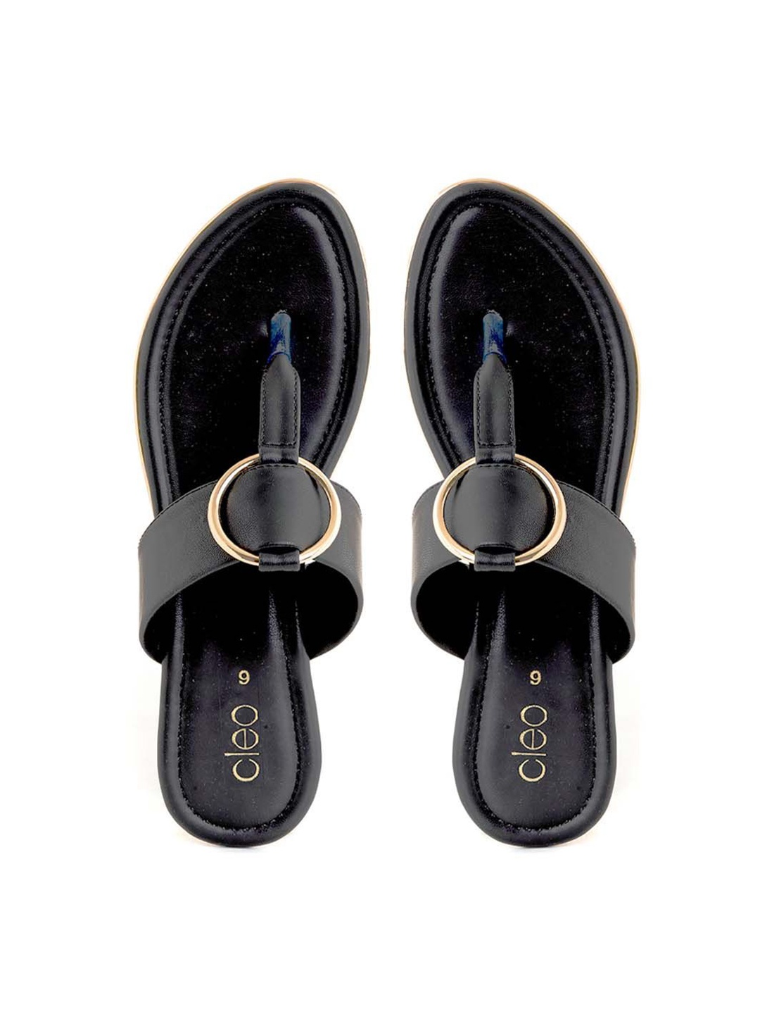 

Khadims Women T-Strap Flats, Black