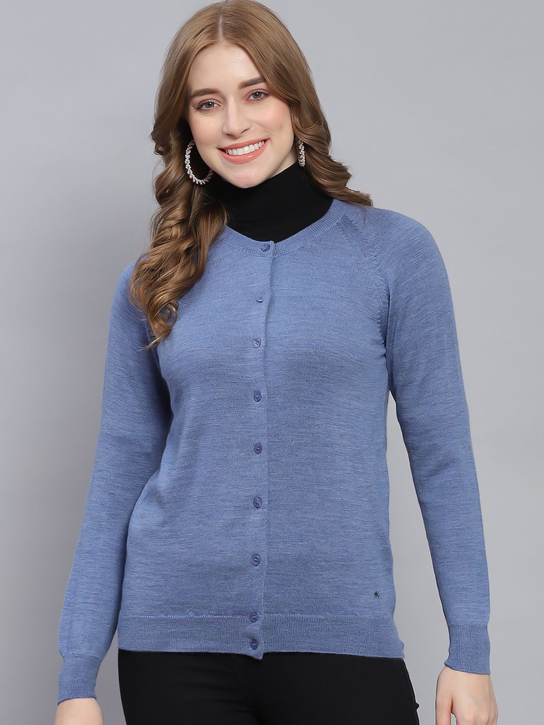 

Monte Carlo Women Woollen Cardigan, Blue