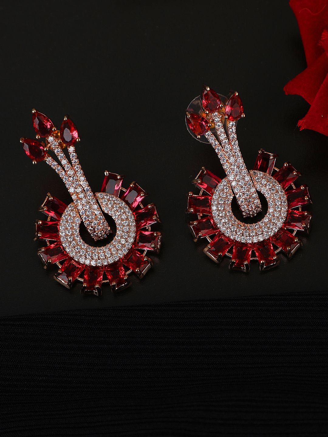 

Anouk Gold Plated Contemporary American Diamond Drop Earrings