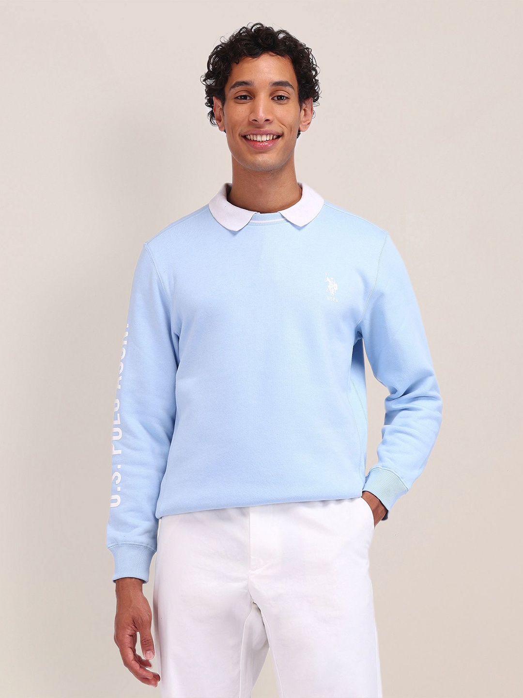 

U.S. Polo Assn. Men Printed Sweatshirt, Blue