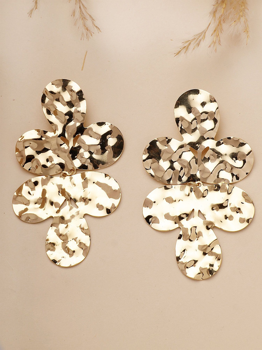 

Bohey by KARATCART Gold Plated Contemporary Drop Earrings
