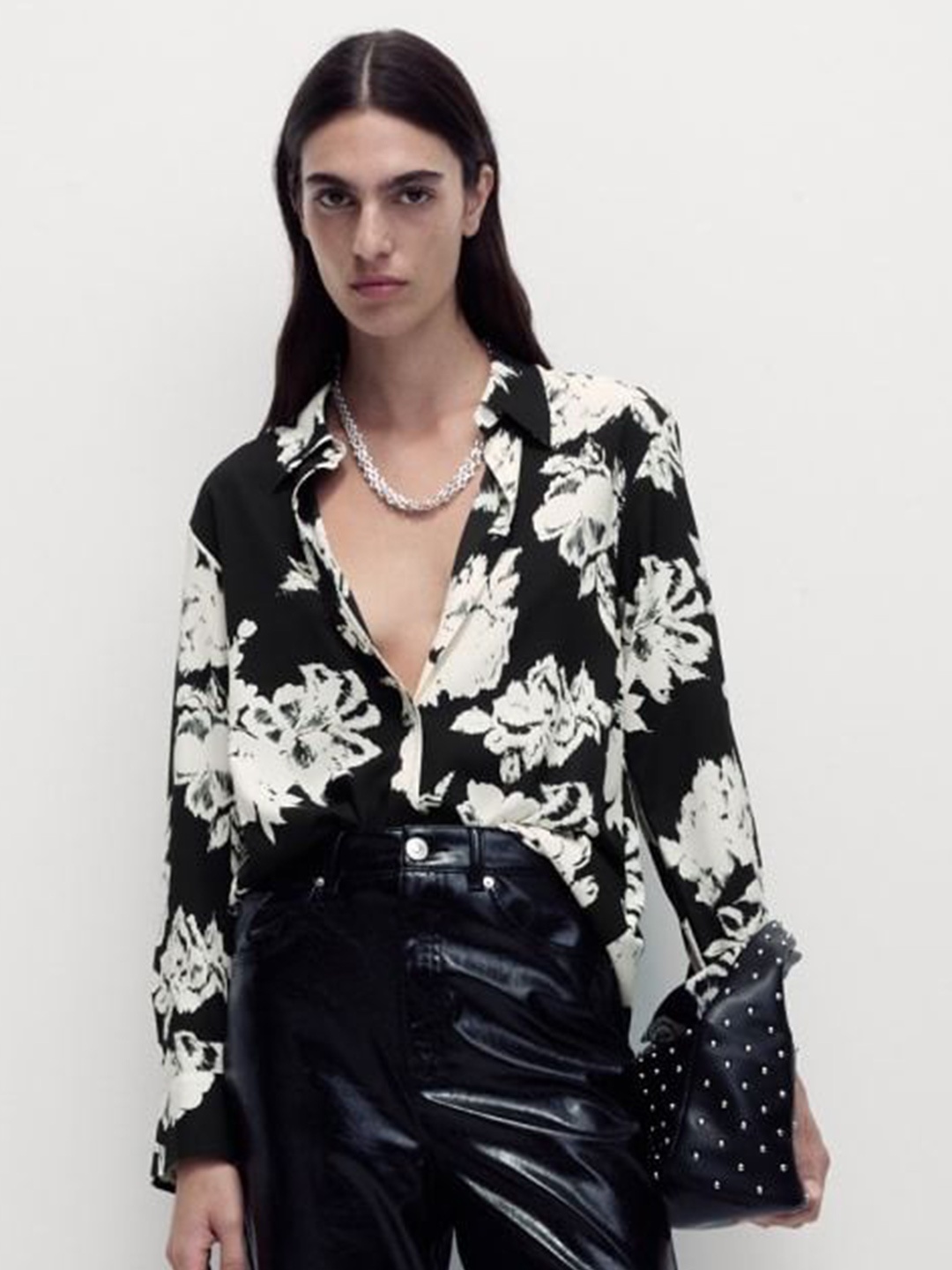 

Marks & Spencer Women Spread Collar Abstract Printed Casual Shirt, Black