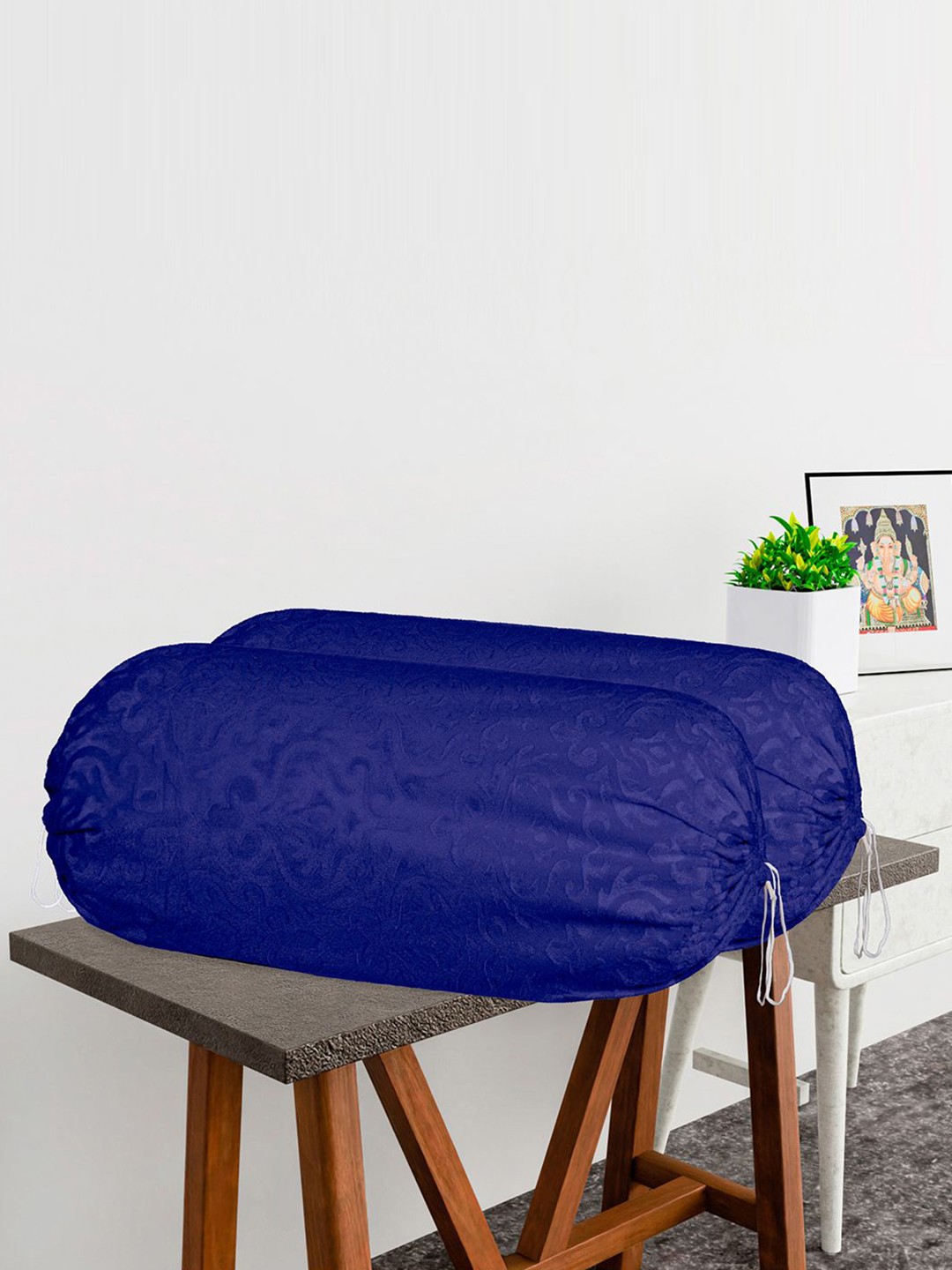 

Kuber Industries Blue 6 Pieces Ethnic Motifs Self Design Bolster Covers