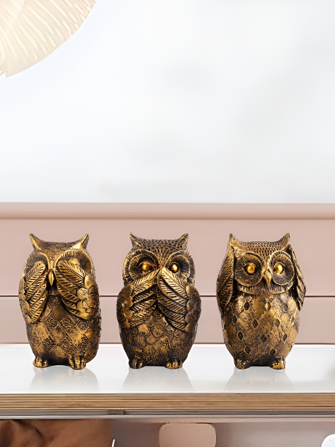 

Zart Gold-Toned 3 Pieces Birds and Animals Showpiece