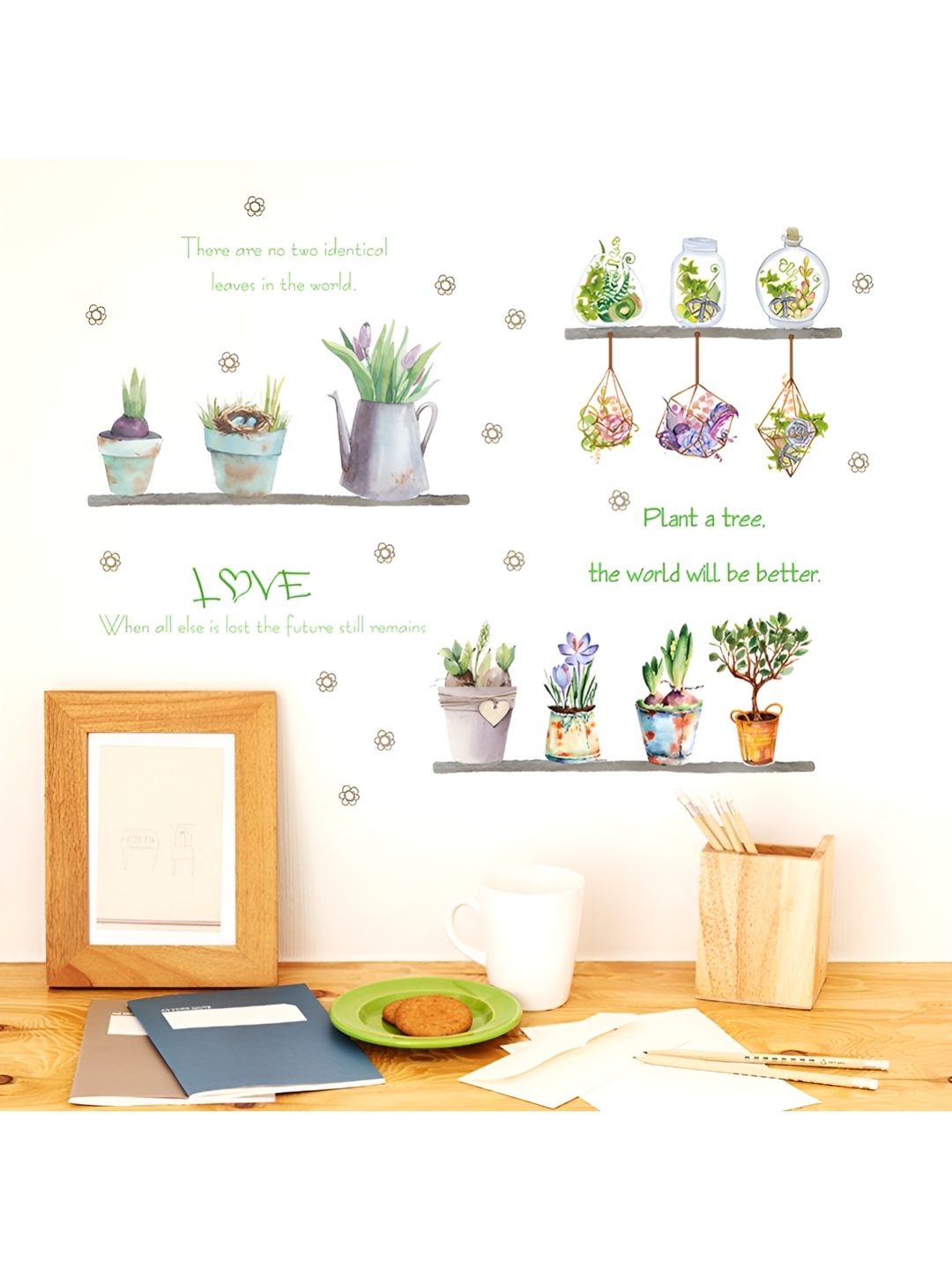 

Asian royal Green & Purple Printed Waterproof Wall Sticker