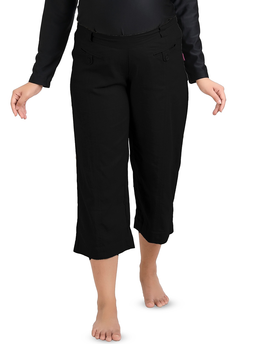 

Uzazi Women Loose Fit Capris, Black