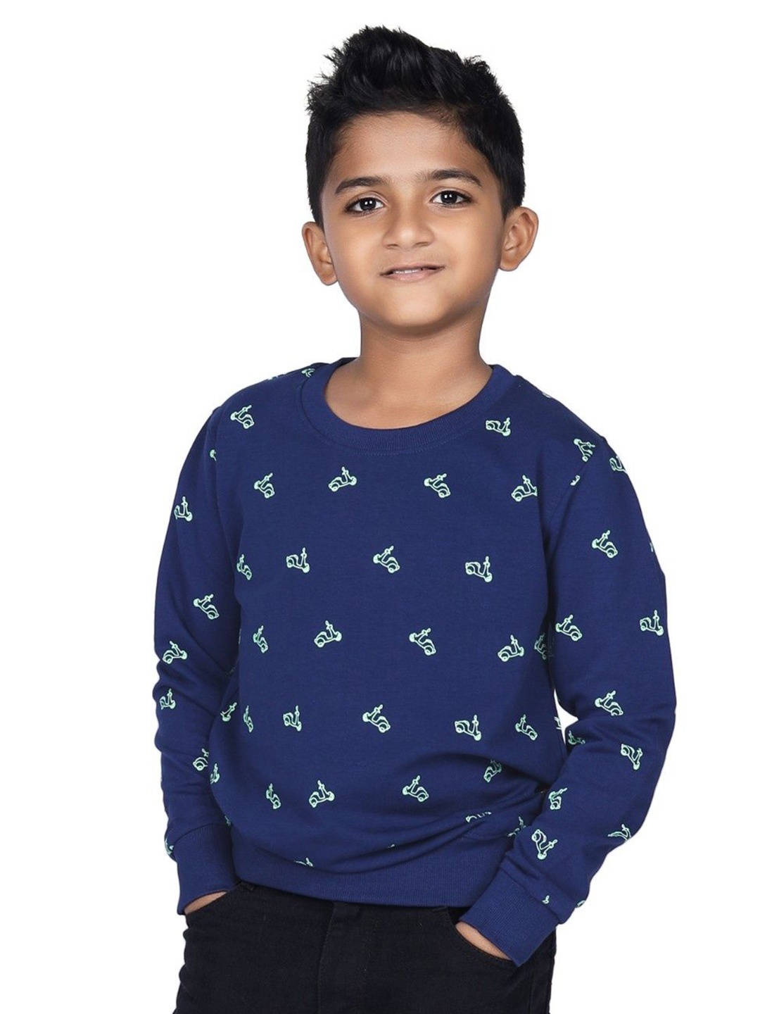 

CRAZYPENGUIN ELITE Boys Printed Sweatshirt, Blue