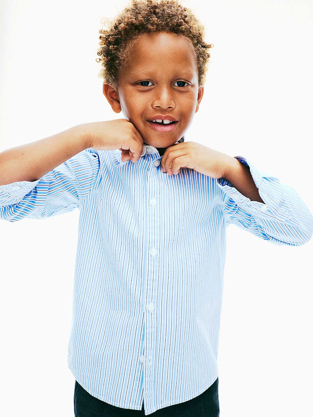 

H&M Boys Cotton Poplin Shirt, Blue