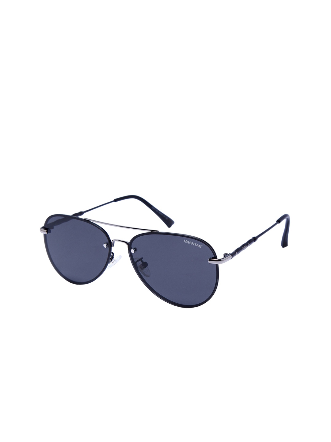 

HASHTAG EYEWEAR Unisex Aviator Sunglasses with Polarised and UV Protected Lens, Grey