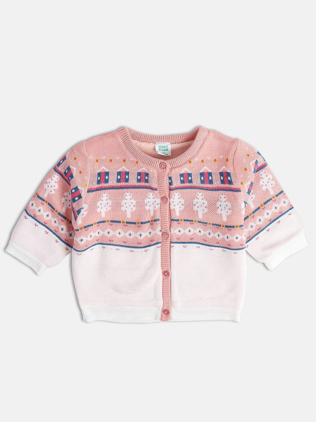 

MINI KLUB Girls Printed Cardigan, Pink