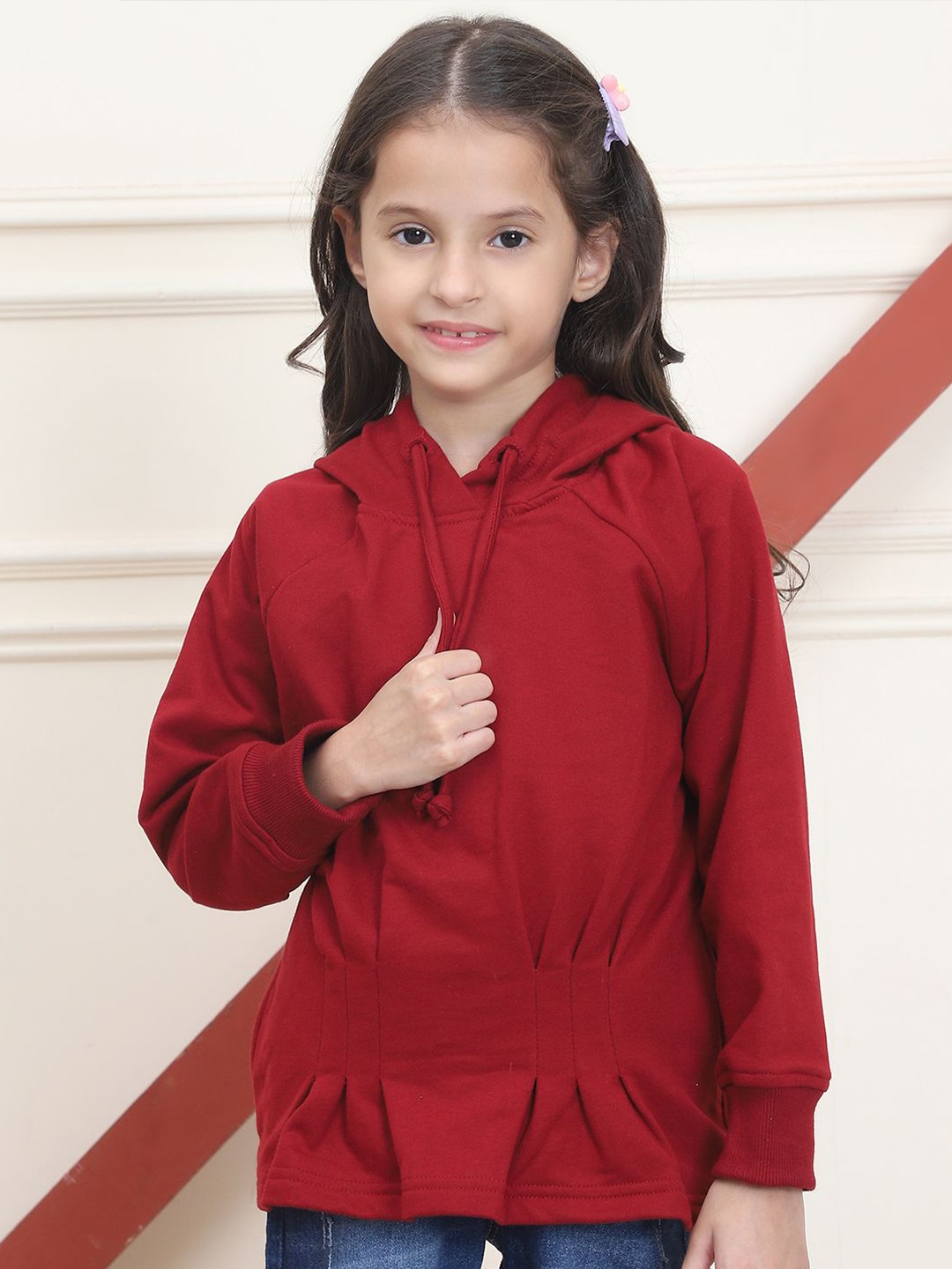 

MINI & MING Girls Hooded Sweatshirt, Maroon