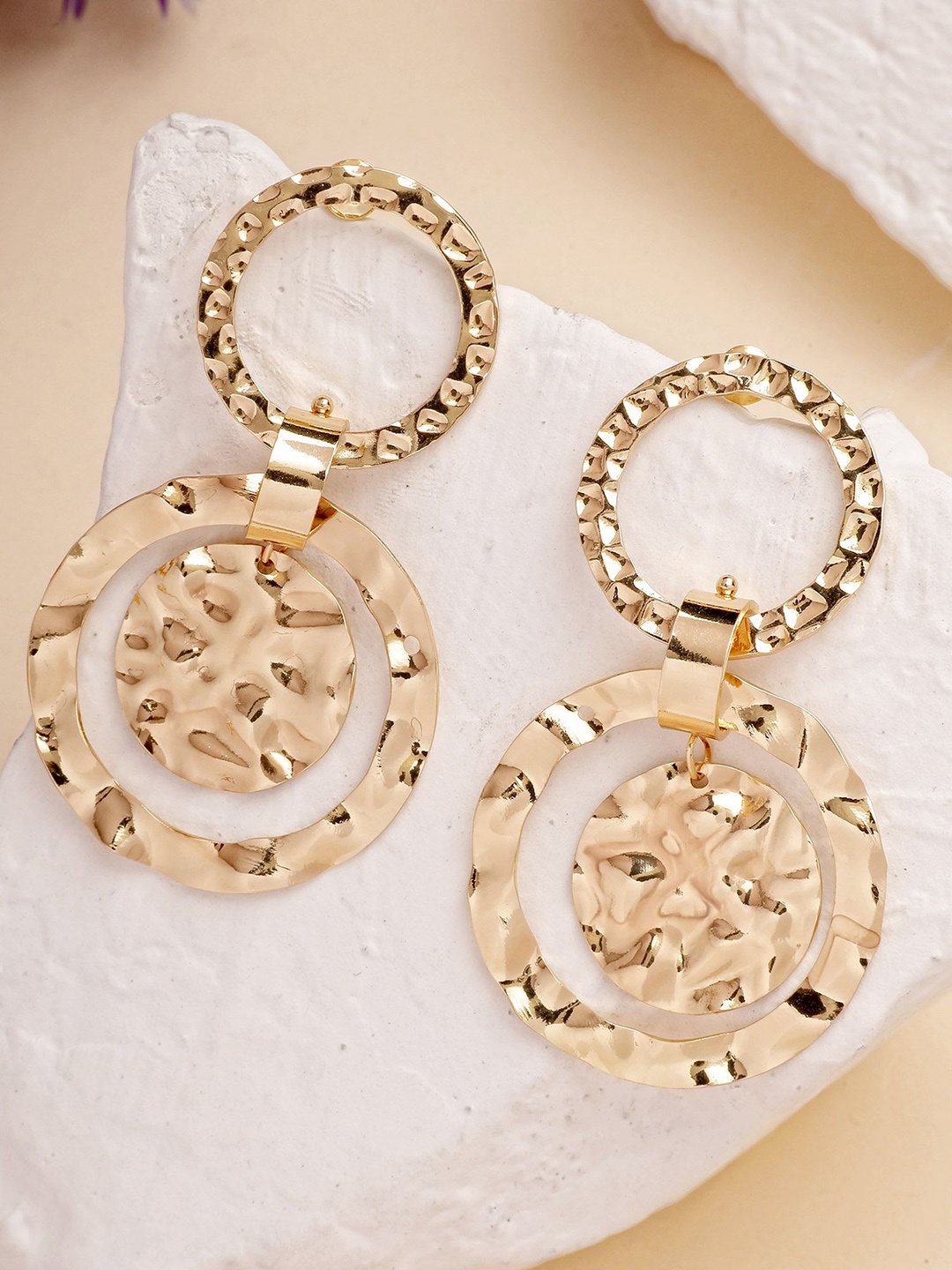 

Bohey by KARATCART Gold Plated Contemporary Drop Earrings