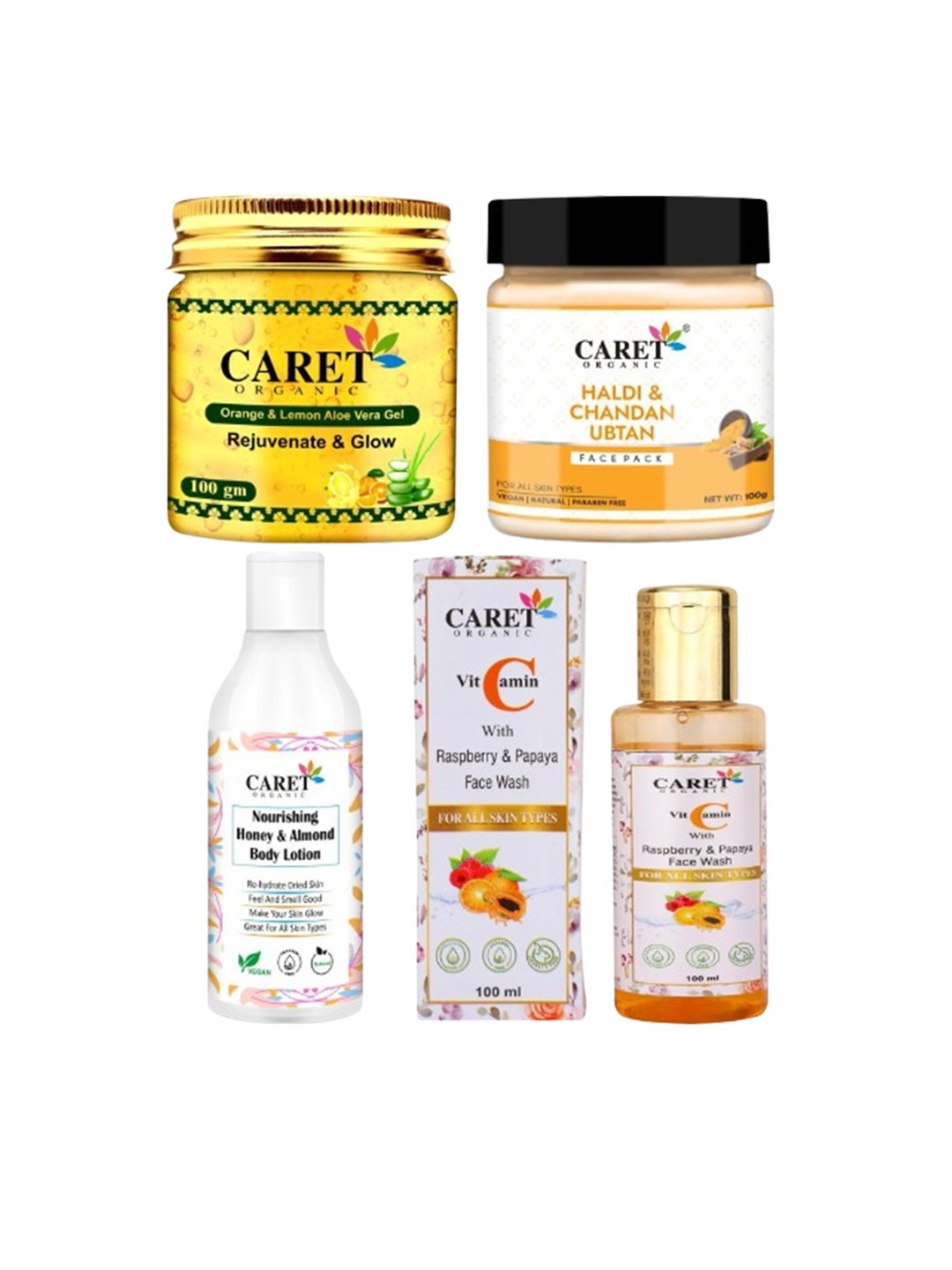

CARET ORGANIC Set Of 4 Skin Care Combo, White