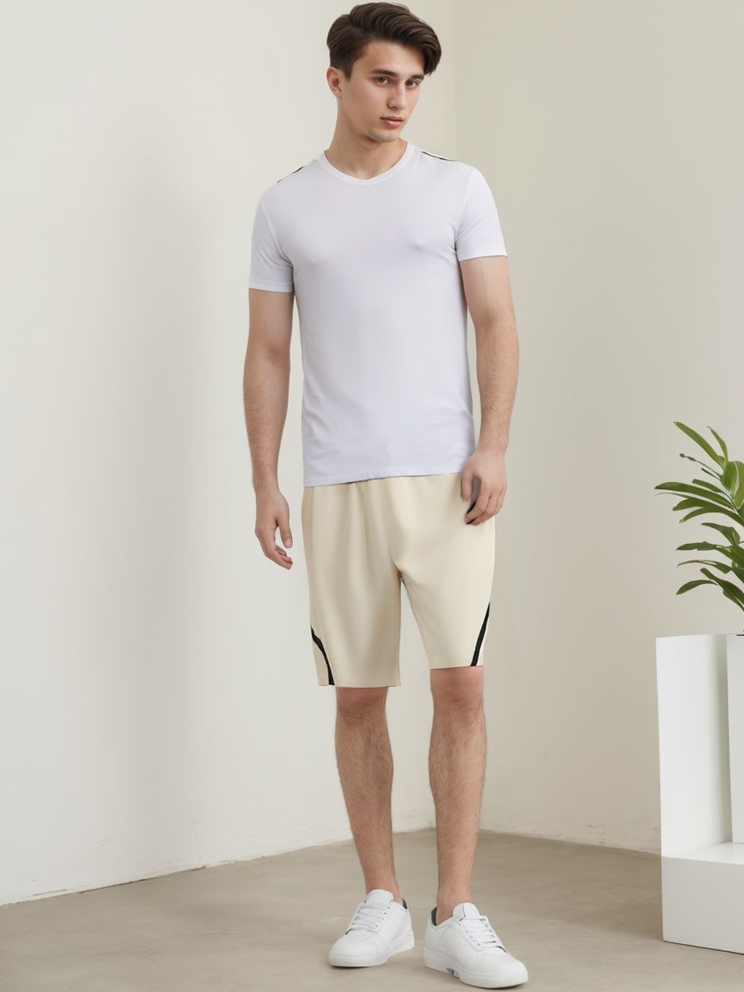 

StyleCast x Revolte Men Shorts, Beige