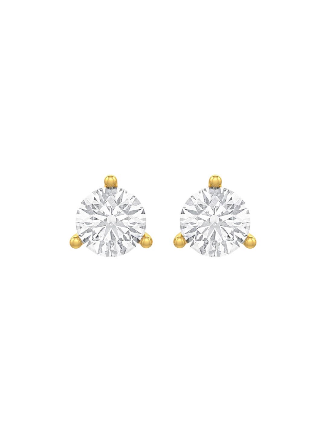

MISS JO 925 Sterling Silver Rhodium-Plated CZ-Stone Studded Round Shaped Studs