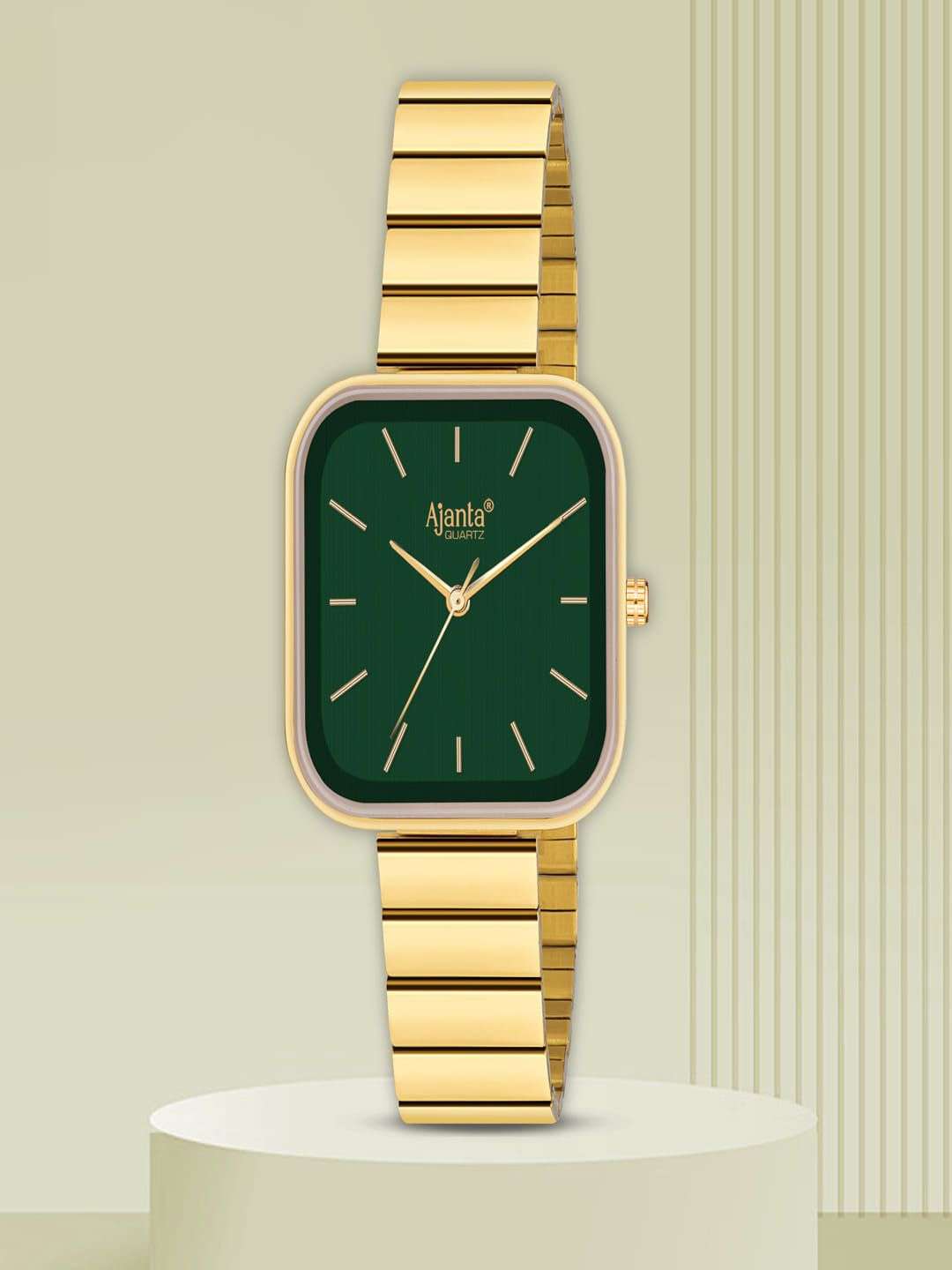 

Ajanta Quartz Women Dial & Stainless Steel Straps Analogue Watch AWC124ESL 2, Gold