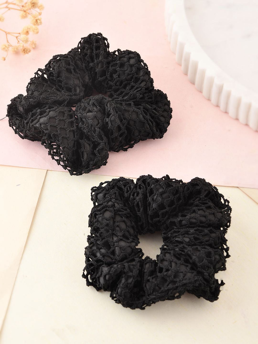 

Silvermerc Designs Women Set Of 2 Ponytail Holders, Black