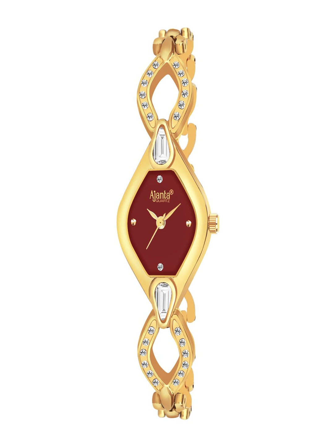 

Ajanta Quartz Women Dial & Stainless Steel Straps Analogue Watch AWC051PMSL 2, Gold