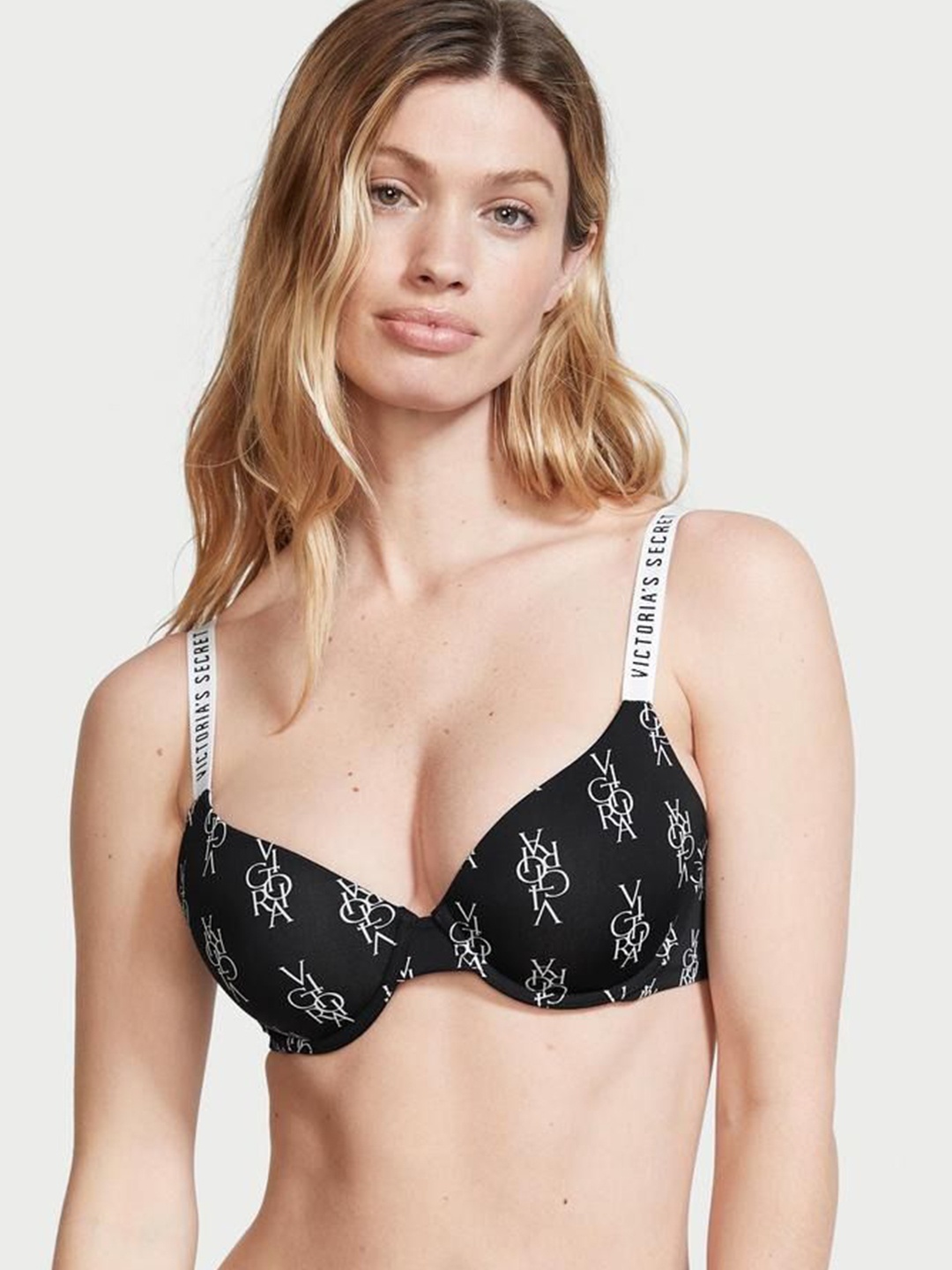 

Victoria's Secret Geometric Bra Medium Coverage Underwired Lightly Padded, Black