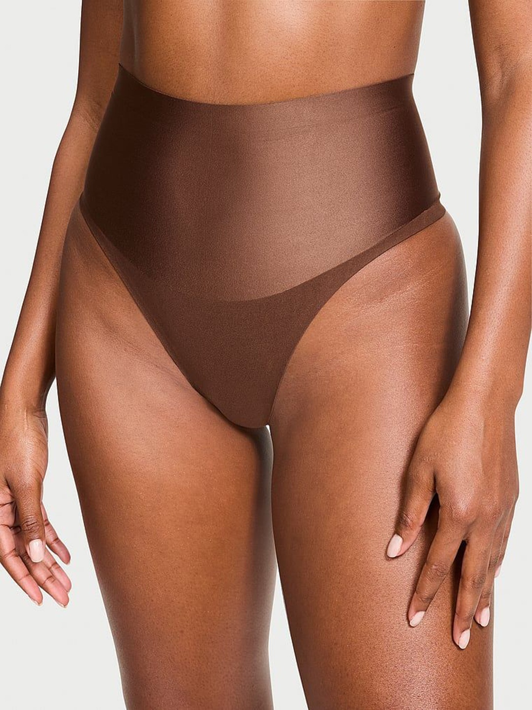 

Victoria's Secret High-Waist Simmer Thong Briefs, Brown